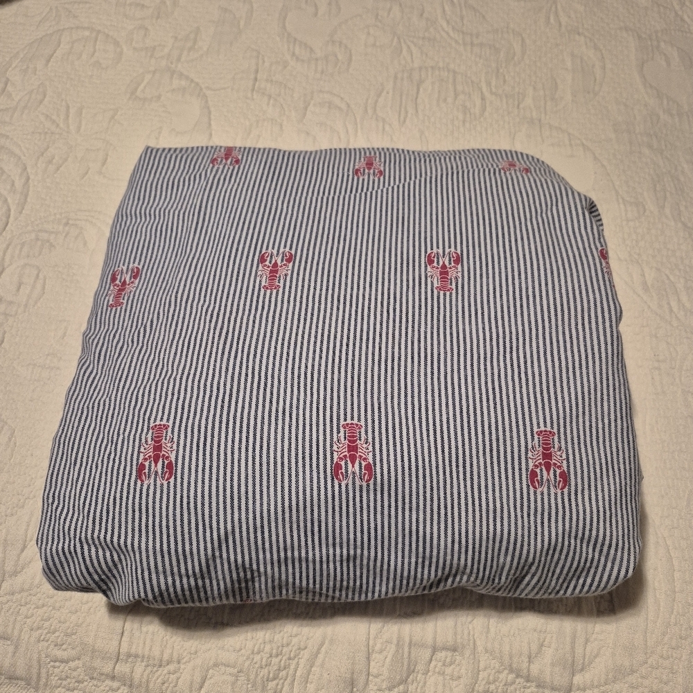 Tommy Hilfiger 1 Twin XL blue and white stripe lobster sheet only